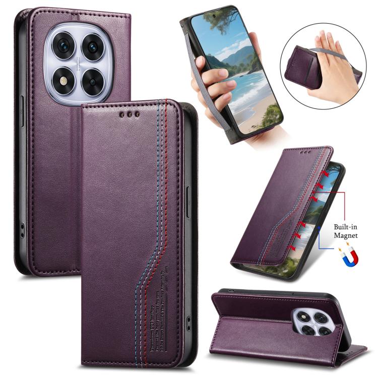 Elastic Wristband Magnetic Suction Leather Phone Case, For Xiaomi Poco X8 Pro Max 5G, For Xiaomi Poco X8 Pro 5G, For Redmi Turbo 5 Max 5G, For Redmi Turbo 5 5G, For Xiaomi 17 Pro Max, For Xiaomi 17 Pro, For Xiaomi 17, For Xiaomi Poco M7 4G 169mm       ...