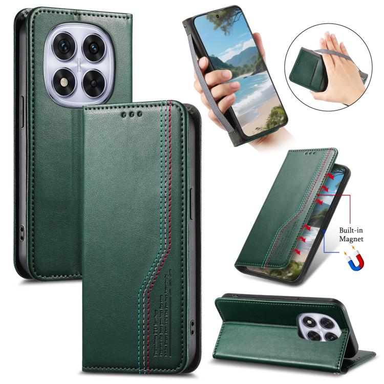 Elastic Wristband Magnetic Suction Leather Phone Case, For Xiaomi Poco X8 Pro Max 5G, For Xiaomi Poco X8 Pro 5G, For Redmi Turbo 5 Max 5G, For Redmi Turbo 5 5G, For Xiaomi 17 Pro Max, For Xiaomi 17 Pro, For Xiaomi 17, For Xiaomi Poco M7 4G 169mm       ...