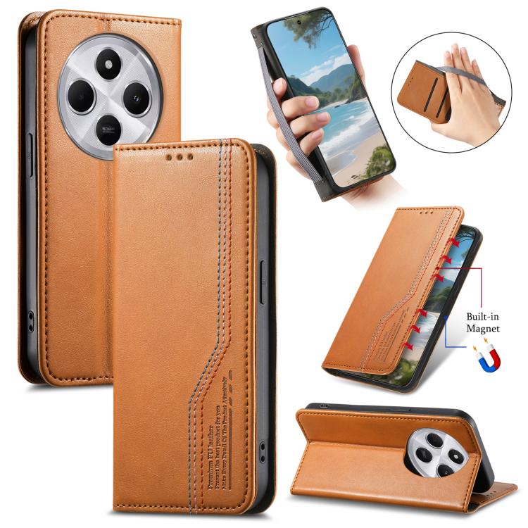 Elastic Wristband Magnetic Suction Leather Phone Case, For Xiaomi Poco X8 Pro Max 5G, For Xiaomi Poco X8 Pro 5G, For Redmi Turbo 5 Max 5G, For Redmi Turbo 5 5G, For Xiaomi 17 Pro Max, For Xiaomi 17 Pro, For Xiaomi 17, For Xiaomi Poco M7 4G 169mm       ...