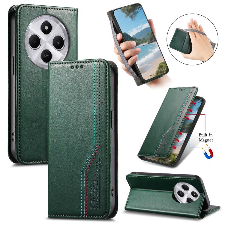 Elastic Wristband Magnetic Suction Leather Phone Case, For Xiaomi Poco X8 Pro Max 5G, For Xiaomi Poco X8 Pro 5G, For Redmi Turbo 5 Max 5G, For Redmi Turbo 5 5G, For Xiaomi 17 Pro Max, For Xiaomi 17 Pro, For Xiaomi 17, For Xiaomi Poco M7 4G 169mm       ...