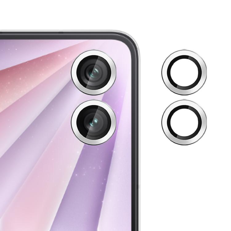 Tempered glass camera lens film set with silver ring accents