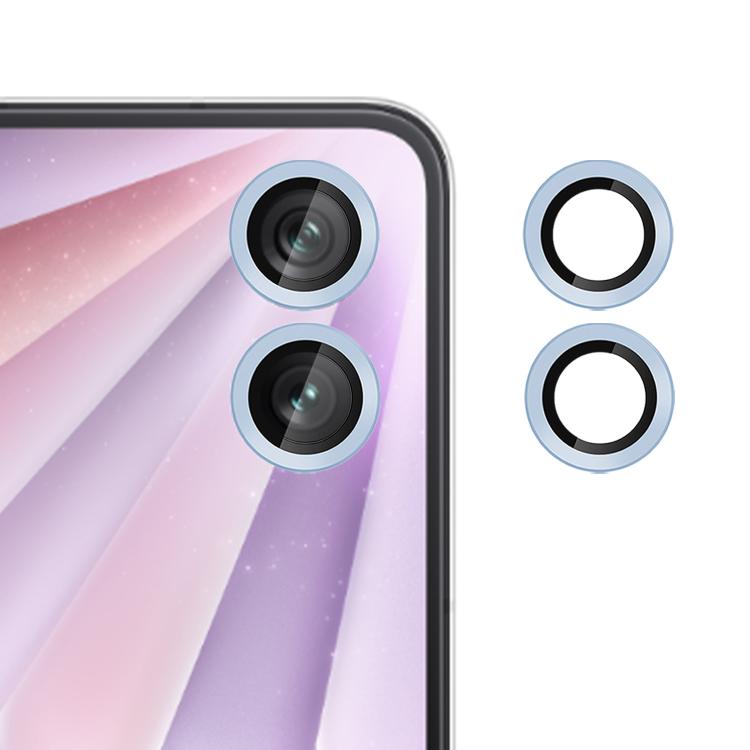 Tempered glass camera lens film set with light blue ring accents