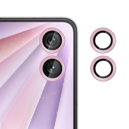 Tempered glass camera lens film set with pink ring accents