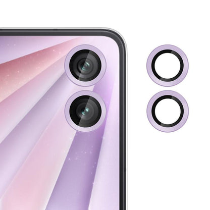 Tempered glass camera lens film set with lavender ring accents