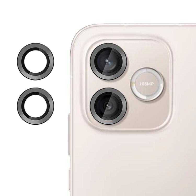 Camera lens tempered glass film set with two black lens ring protectors