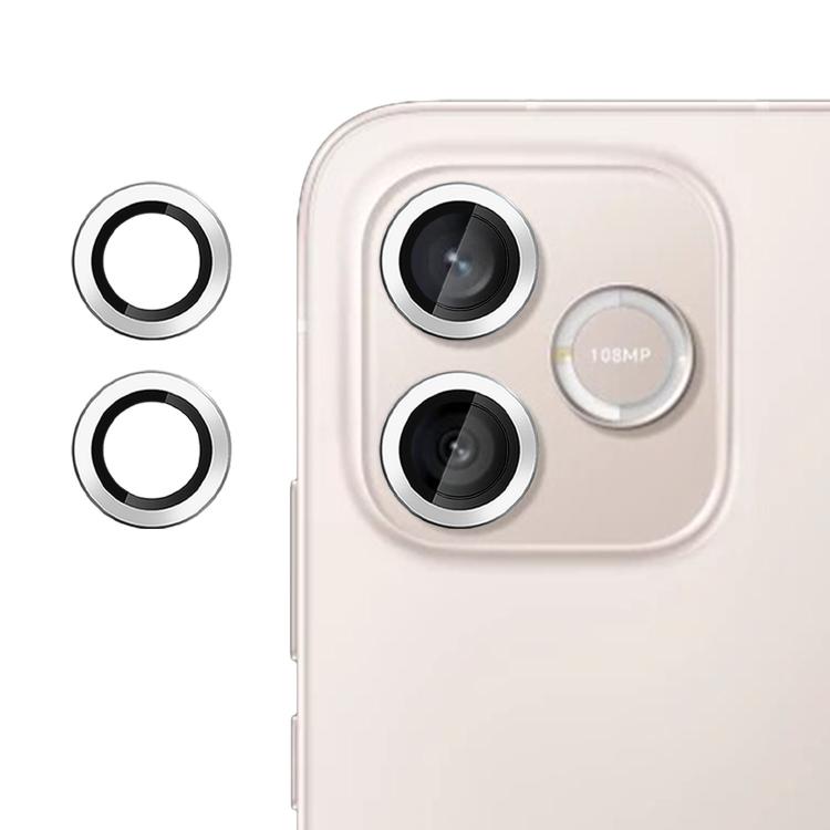 Camera lens tempered glass film set with two silver lens ring protectors