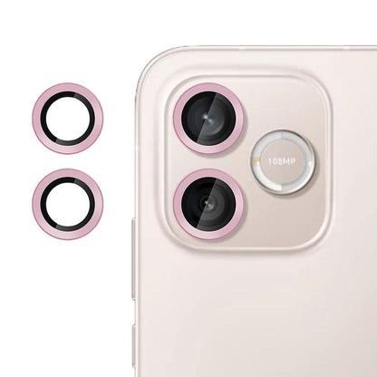 Tempered glass camera lens film with pink rings for two lenses.