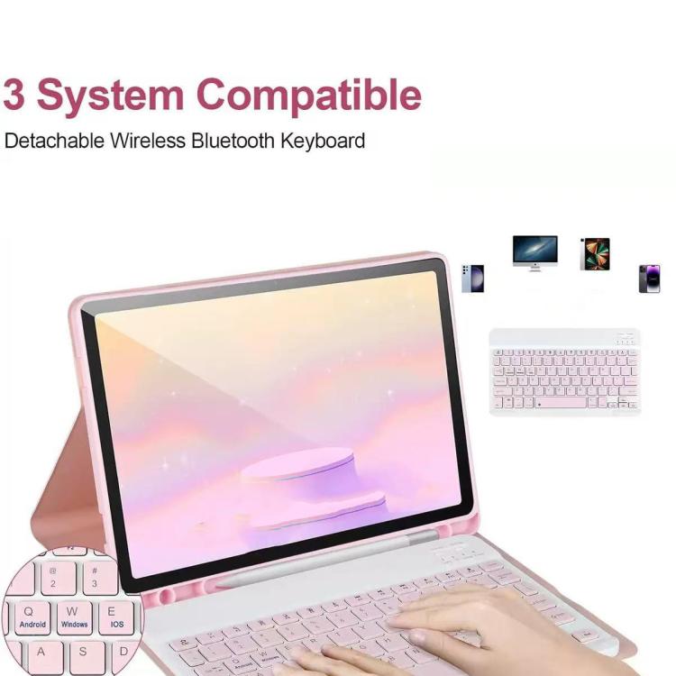 For Samsung Galaxy Tab Active Pro10.1 T540 Tablet Case Bluetooth Keyboard, Blake, pink
