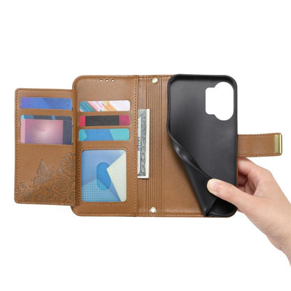 Flowers Leaves Zipper Wallet Leather Phone Case with Strap, For Xiaomi Poco X8 Pro Max 5G, For Xiaomi Poco X8 Pro 5G, For Redmi Turbo 5 Max 5G, For Redmi Turbo 5 5G, For Xiaomi 17 Pro Max, For Xiaomi 17 Pro, For Xiaomi 17, For Xiaomi Poco M7 4G 169mm  ...