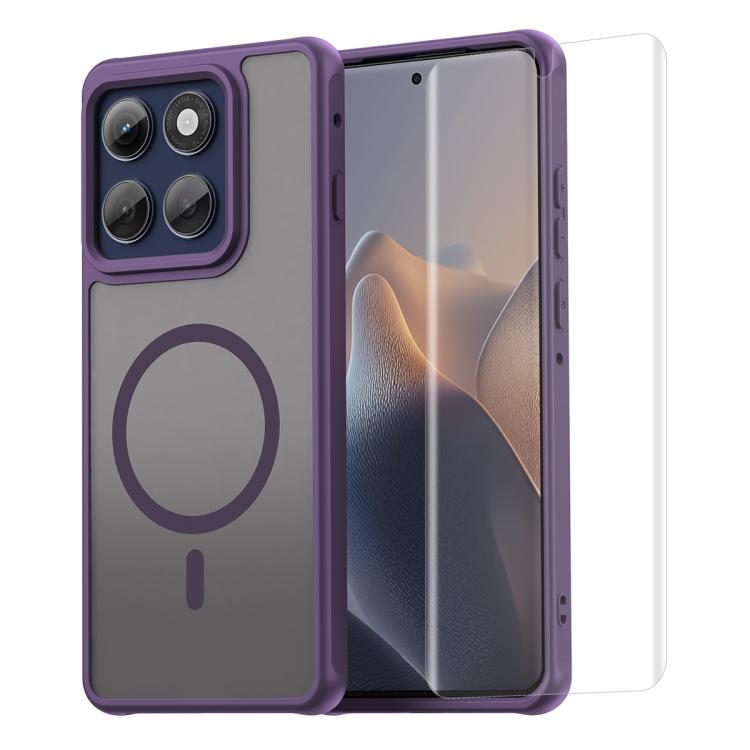 ENKAY Hat-Prince MagSafe Matte Translucent Shockproof Phone Case with Soft Hydrogel Film, For Motorola Edge 70 Fusion / 70 Fusion+, For Motorola Edge 60 Pro, For Motorola Edge 60 Fusion / 60 / 60s, For Motorola Edge 2025