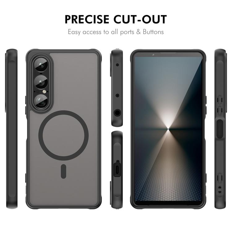 ENKAY Hat-Prince MagSafe Matte Translucent Shockproof Phone Case with Large Arc Edge Film, For Sony Xperia 1 VII