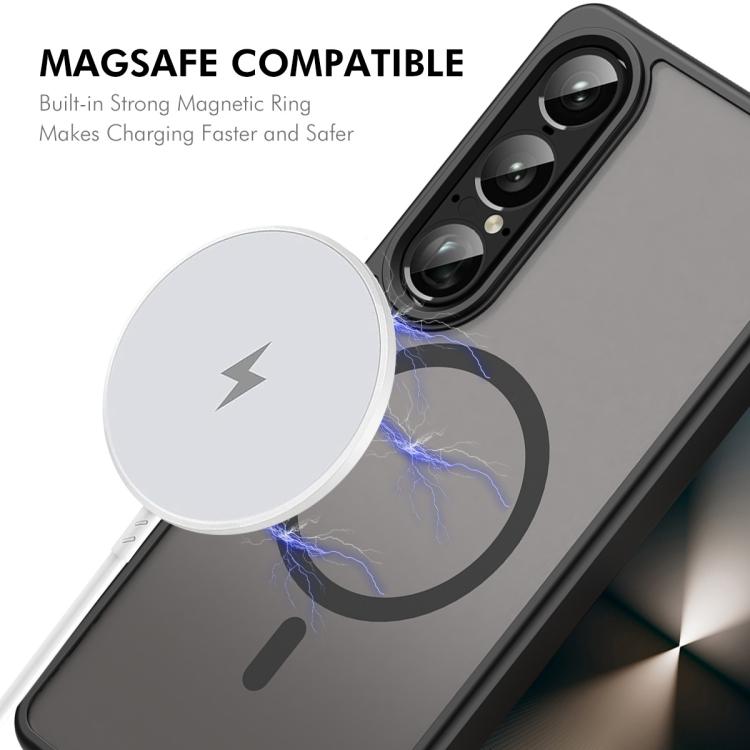 ENKAY Hat-Prince MagSafe Matte Translucent Shockproof Phone Case with Large Arc Edge Film, For Sony Xperia 1 VII