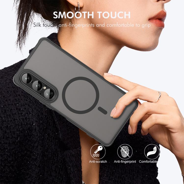 ENKAY Hat-Prince MagSafe Matte Translucent Shockproof Phone Case with Large Arc Edge Film, For Sony Xperia 1 VII