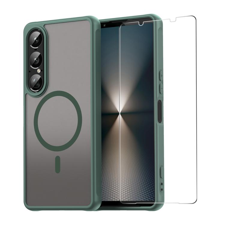 ENKAY Hat-Prince MagSafe Matte Translucent Shockproof Phone Case with Large Arc Edge Film, For Sony Xperia 1 VII