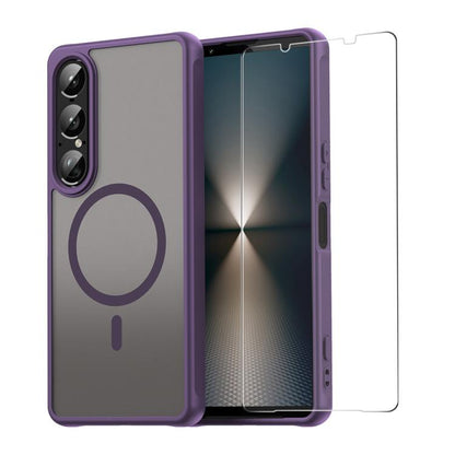 ENKAY Hat-Prince MagSafe Matte Translucent Shockproof Phone Case with Large Arc Edge Film, For Sony Xperia 1 VII