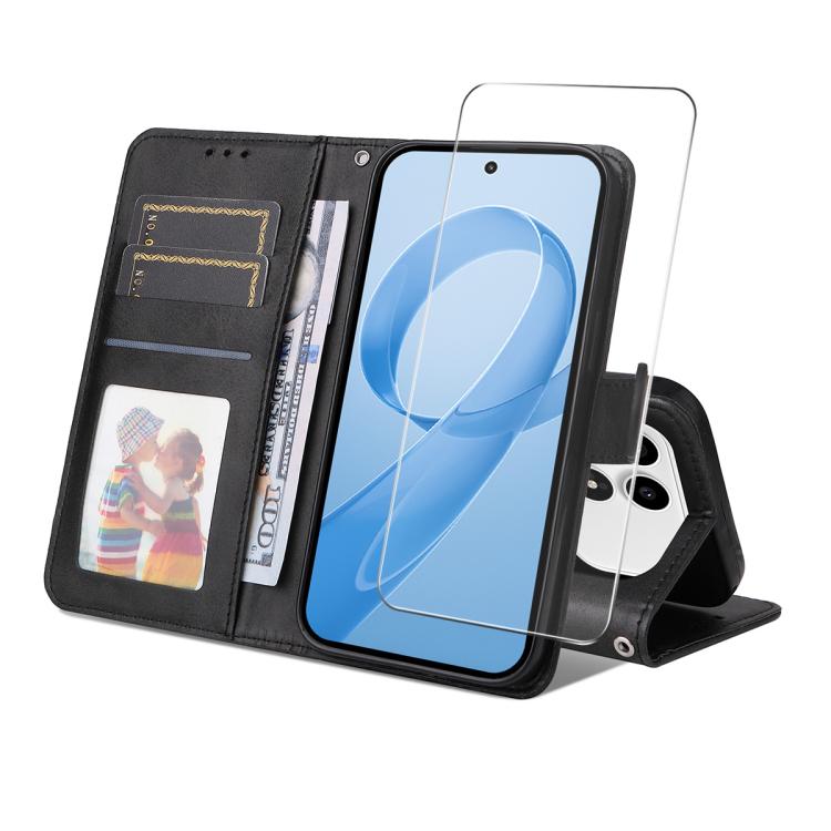 ENKAY Card Wallet Calf Texture Leather Phone Case with 0.18mm High Aluminum-silicon Glass Film, For Xiaomi 18 Pro Max 5G, For Xiaomi 18 Pro 5G, For Xiaomi 17T Pro, For Xiaomi 17T, For Xiaomi Poco X8 Pro Max 5G, For Xiaomi Poco X8 Pro 5G                ...