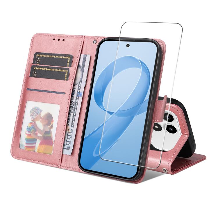 ENKAY Card Wallet Calf Texture Leather Phone Case with 0.18mm High Aluminum-silicon Glass Film, For Xiaomi 18 Pro Max 5G, For Xiaomi 18 Pro 5G, For Xiaomi 17T Pro, For Xiaomi 17T, For Xiaomi Poco X8 Pro Max 5G, For Xiaomi Poco X8 Pro 5G                ...