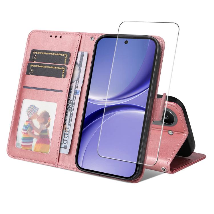 ENKAY Card Wallet Calf Texture Leather Phone Case with 0.18mm High Aluminum-silicon Glass Film, For Xiaomi 18 Pro Max 5G, For Xiaomi 18 Pro 5G, For Xiaomi 17T Pro, For Xiaomi 17T, For Xiaomi Poco X8 Pro Max 5G, For Xiaomi Poco X8 Pro 5G                ...