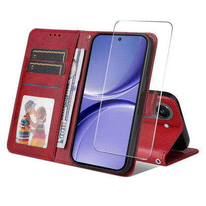 ENKAY Card Wallet Calf Texture Leather Phone Case with 0.18mm High Aluminum-silicon Glass Film, For Xiaomi 18 Pro Max 5G, For Xiaomi 18 Pro 5G, For Xiaomi 17T Pro, For Xiaomi 17T, For Xiaomi Poco X8 Pro Max 5G, For Xiaomi Poco X8 Pro 5G                ...