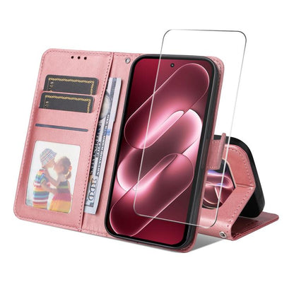 ENKAY Card Wallet Calf Texture Leather Phone Case with 0.18mm High Aluminum-silicon Glass Film, For Xiaomi 18 Pro Max 5G, For Xiaomi 18 Pro 5G, For Xiaomi 17T Pro, For Xiaomi 17T, For Xiaomi Poco X8 Pro Max 5G, For Xiaomi Poco X8 Pro 5G                ...