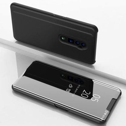 Electroplating Mirror Horizontal Flip Leather Case for OPPO Reno with Holder