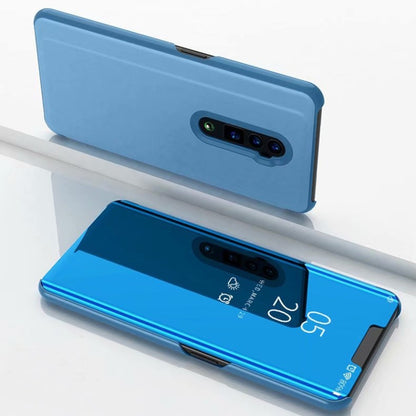Electroplating Mirror Horizontal Flip Leather Case for OPPO Reno with Holder