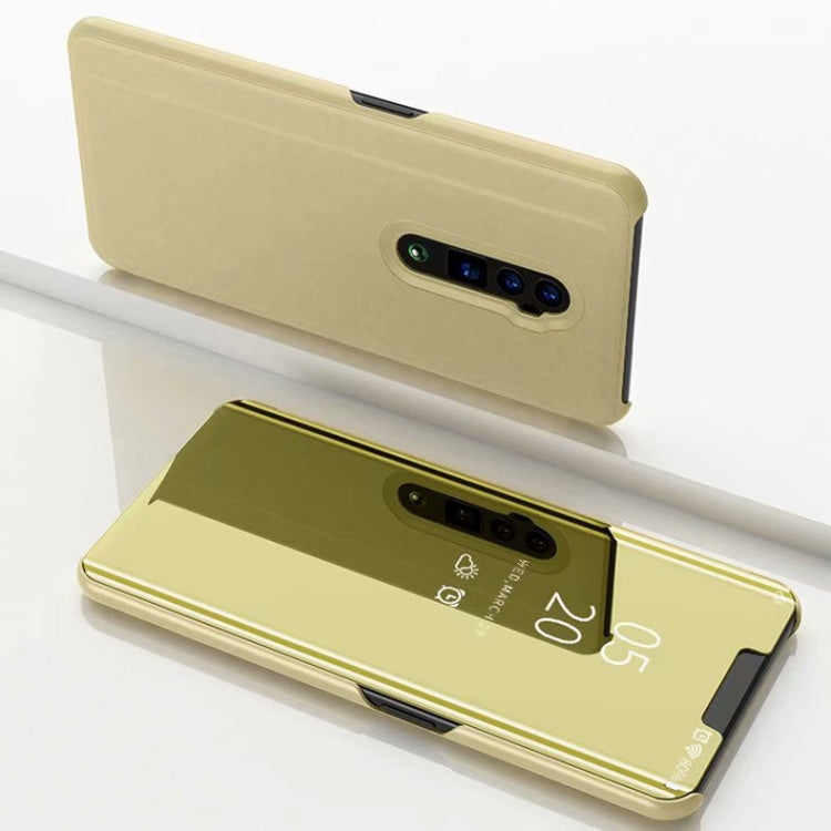 Electroplating Mirror Horizontal Flip Leather Case for OPPO Reno with Holder