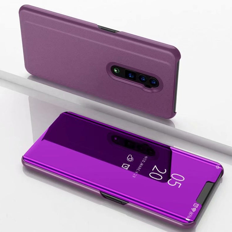 Electroplating Mirror Horizontal Flip Leather Case for OPPO Reno with Holder
