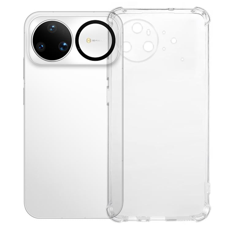 Transparent TPU phone case with four-corner airbag bumpers and camera cutout