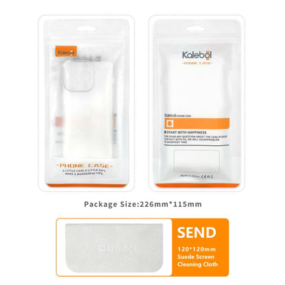 Kalebol transparent TPU phone case blister pack with orange label