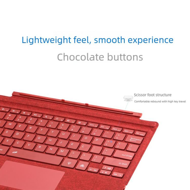Velvet-Finish Ultra-Slim Wireless Bluetooth Magnetic Attachment Keyboard with Multicoloured Backlighting, For MicroSoft Surface Pro 3 / 4 / 5 / 6 / 7