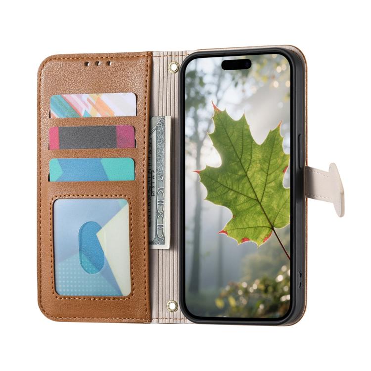Leaf Buckle Zipper Wallet Leather Phone Case with Strap, For  Oneplus 15