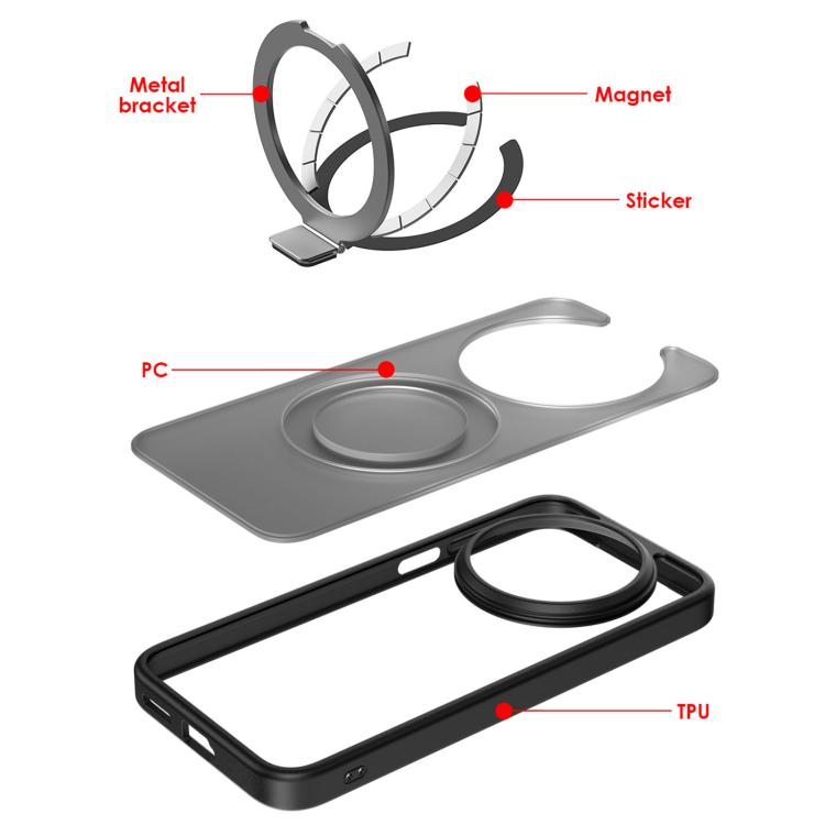 Frosted Magnetic 360 Rotating Holder Phone Case, For Huawei Mate 80 Pro, For Huawei Mate 80