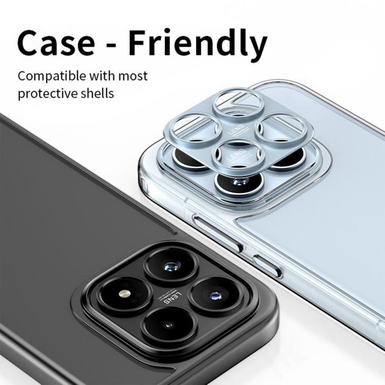 Metal hollow lens protection rings with raised camera-ring covers in silver and black