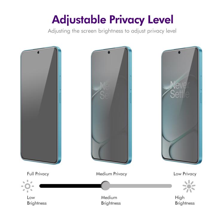 Adjustable privacy tempered glass screen protector with privacy level slider