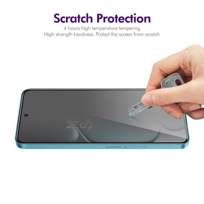 Tempered glass screen protector with scratch protection shown on smartphone screen