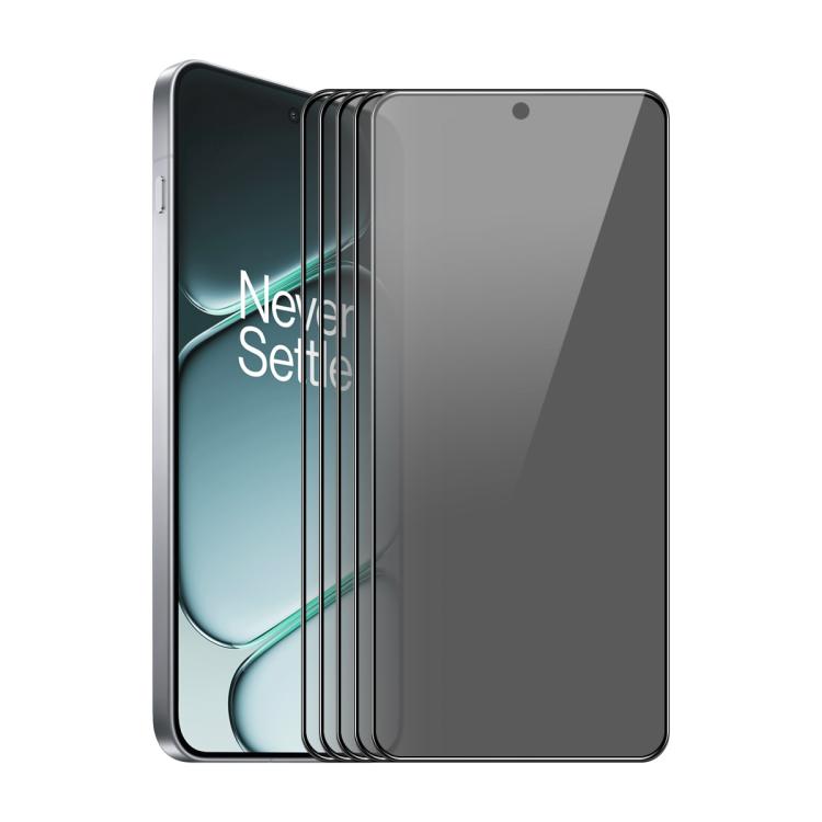 Privacy tempered glass screen protector film set with stacked layers on phone