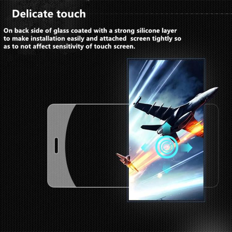 Tempered glass screen protector with silicone adhesive backing for tight, easy fit