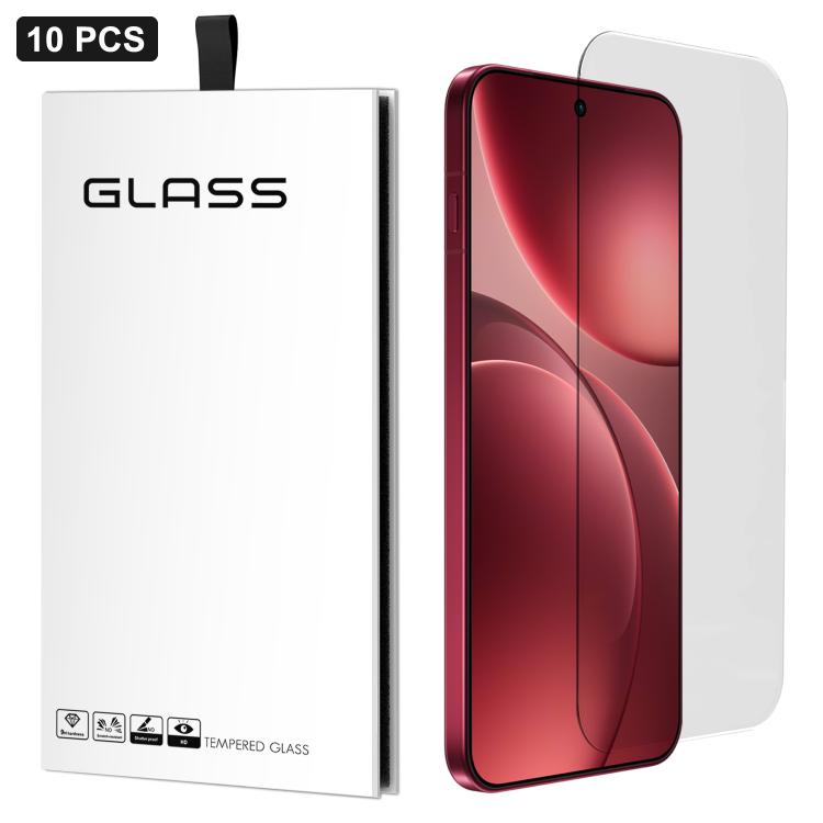 Tempered glass screen protector film set with curved edge, no white border, 10 pcs