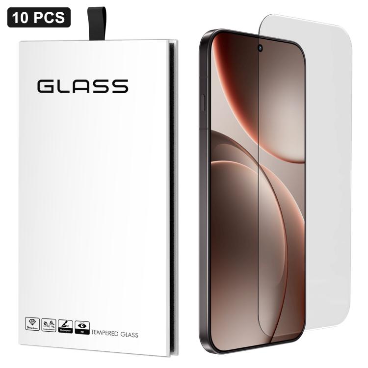 Curved tempered glass screen protector with full coverage over front screen, 10 pcs