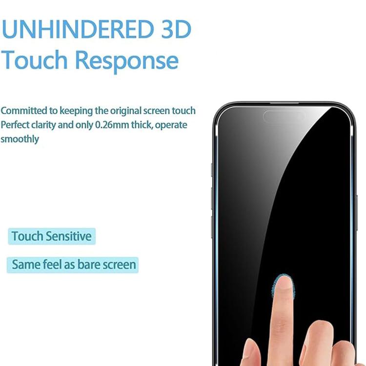 Tempered glass screen protector supporting smooth touch response, 0.26mm thickness