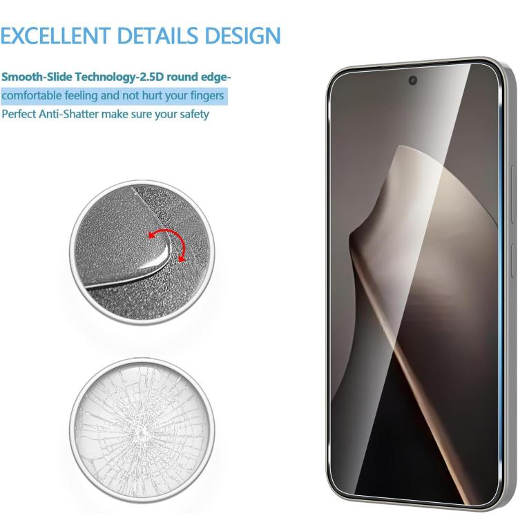 2.5D rounded-edge tempered glass screen protector with smooth slide and anti-shatter