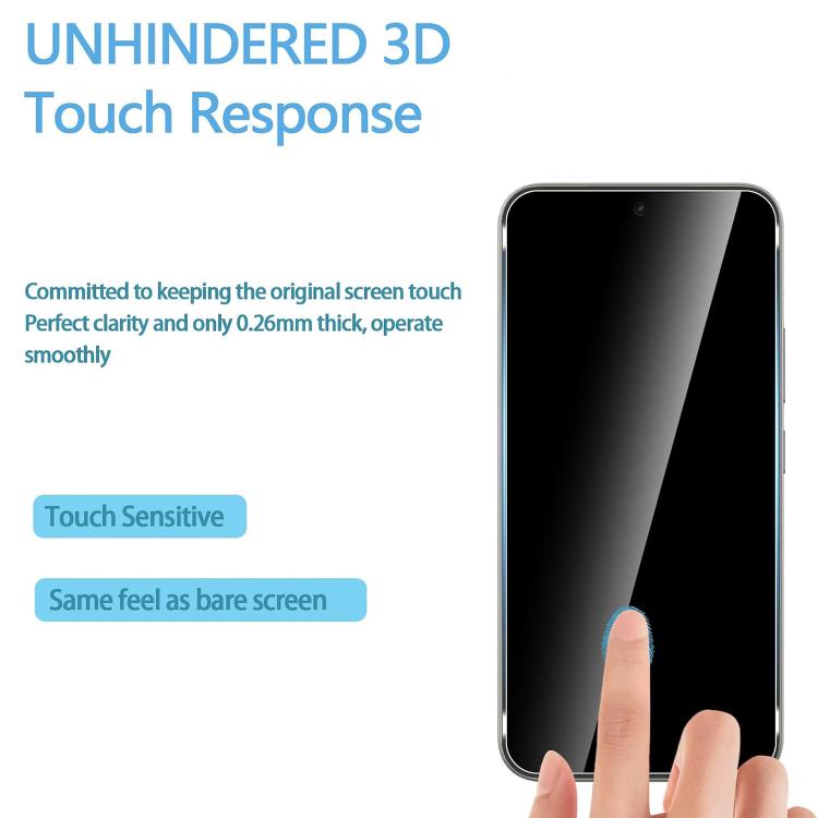 Clear tempered glass screen protector film for a smartphone with 3D arc edge coverage