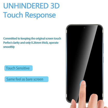 Clear tempered glass screen protector film for a smartphone with 3D arc edge coverage