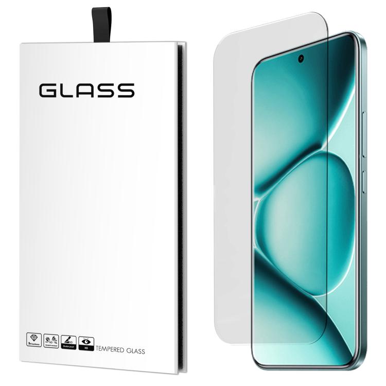 Clear tempered glass screen protector with curved edges for smartphone display