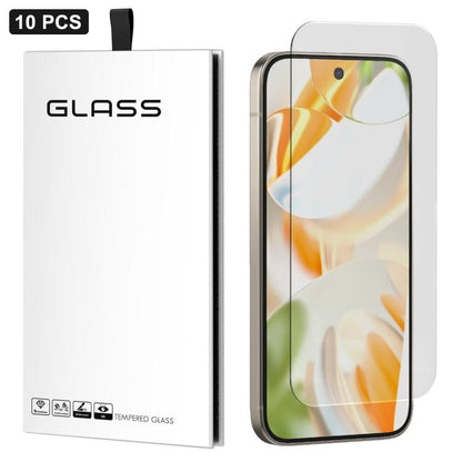 Tempered glass screen protector for Pixel, 3D curved edge, smooth clear finish, 10 pack