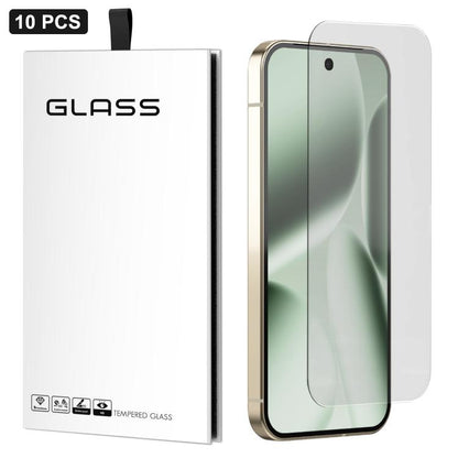 Tempered glass screen protector for Pixel, 3D curved edge, clear edge-to-edge fit, 10 pack