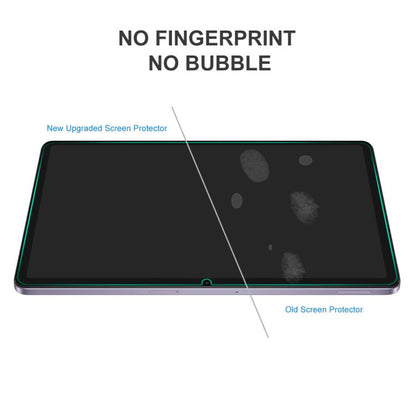 Tablet screen protector with camera cutout, clear glass layer