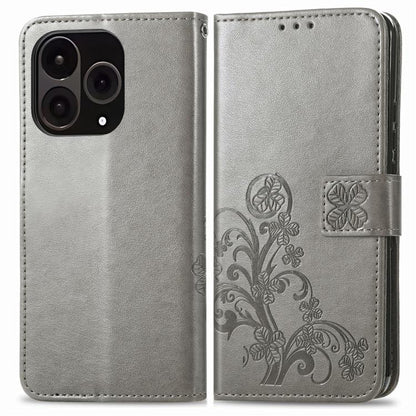 Four-leaf Clasp Embossed Buckle Leather Phone Case, For OnePlus 15