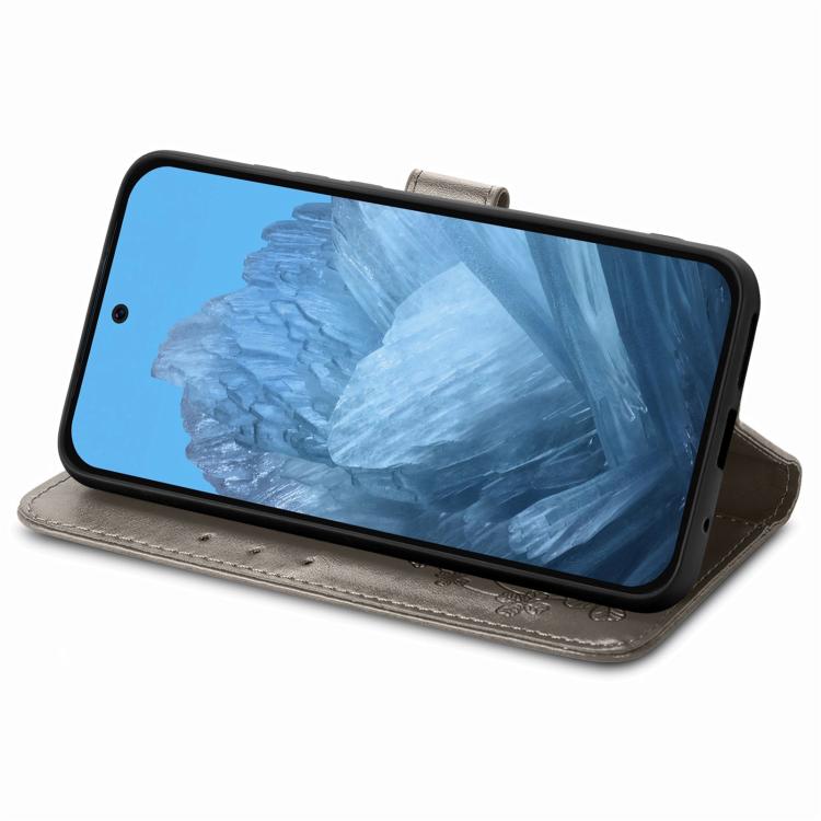 Four-leaf Clasp Embossed Buckle Leather Phone Case, For OnePlus 15